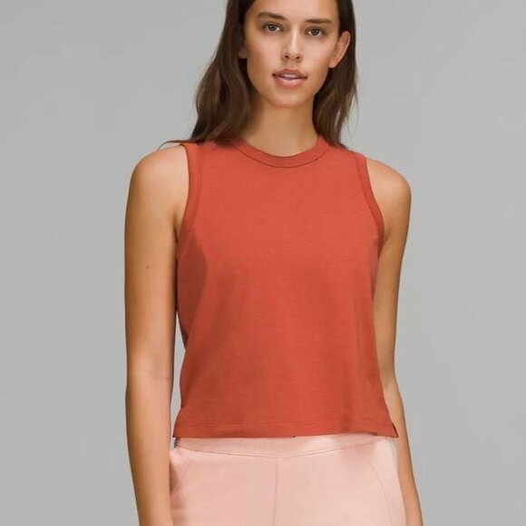 Lululemon | Classic Fit Cotton-Blend Tank Top | Burnt Orange | Size 8 - Picture 1 of 4